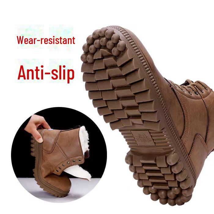 Northeast Men's Waterproof Wool Snow Boots - Durable, Warm, Winter-Ready for Outdoor and Construction Use