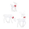 3 Piece Reindeer Family Lighted Christmas Decoration Glitter Yard Deer Set for