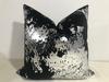 Custom Luxury Hotel Throw Pillow Cushion Cover Velvet Fabric Woven Animal Printing Soft Living Textured Black White Piping