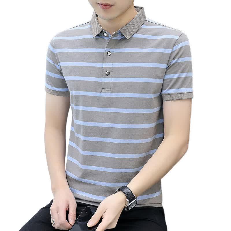 Men's Striped Polo T-Shirt