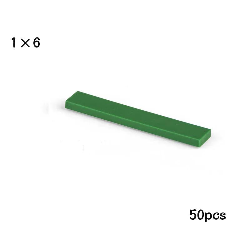 50pcs Bulk Building Blocks Smooth 1x6 Figure Bricks 11 Colors Educational Creative Toys for Children Size Compatible With 6636