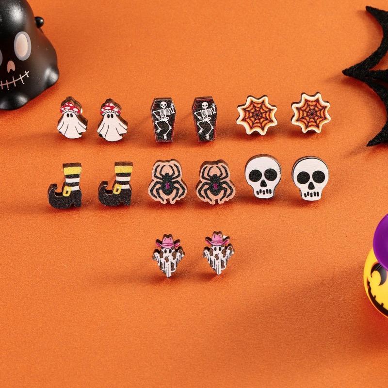 

Halloween Earrings Ghost Spider Earrings Creepy Creepy Skull Ghost Earrings