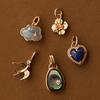 Stainless Steel Necklace with Colorful Zircon Heart, Cloud, Flower, and Bird Pendant