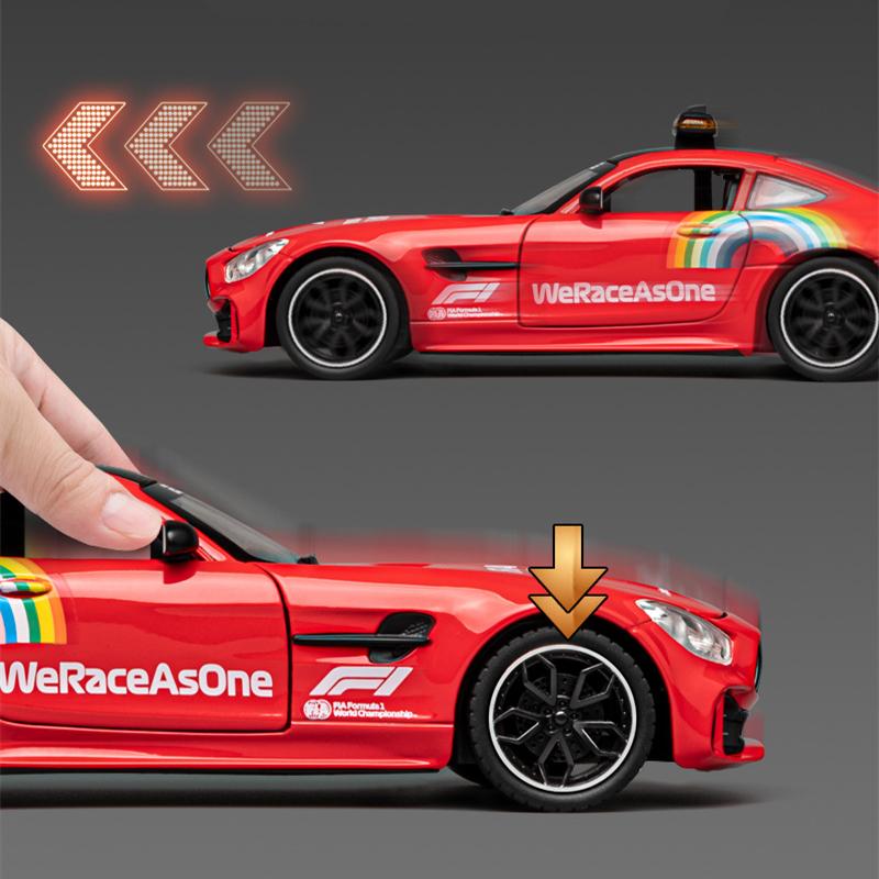 1/24 Benzs-GT GTR Legierung Sport Safety Car Modell Druckguss Metall Rennen Medizinische Rettungsfahrzeuge Automodell Sound Licht Kinder Spielzeug Geschenk