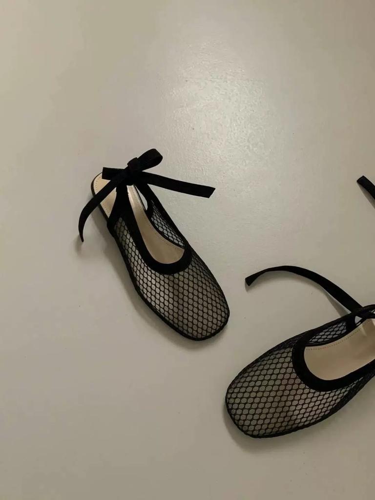 Schafsleder-Version~ Koreanische Version Nische Mesh hohl atmungsaktiv lässig flachbodig Taschenkopf Sandalen Damen 2025 Sommer halbe Hausschuhe