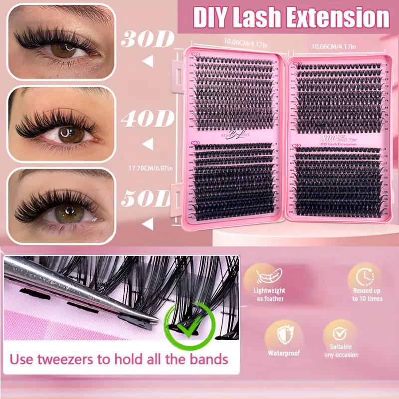 Diy Eyelash Set 800 Cluster 30d40d50d60d D Curl Segmented False Lashes