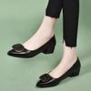 Low-heeled Single Shoes Women's Autumn 2025 New Pointed G Buckle Soft Sole Soft Surface Shallow Mouth Fashion Mother Shoes Doudou Shoes