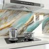 40cm Self-Adhesive Marble Film Oil-Proof Heat-Resistant Kitchen Wall Stickers for Cabinet Home Renovation Decorative Wallpaper