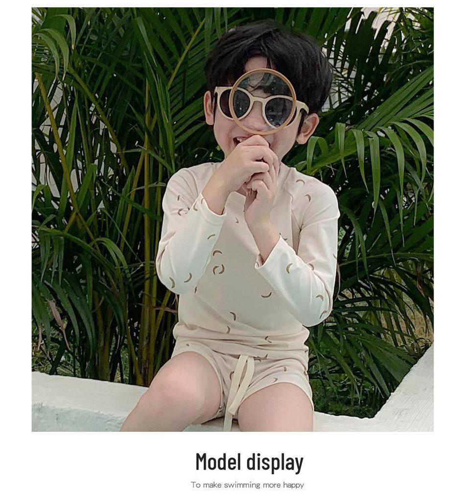 Baby Boy Cartoon Banana Sunscreen Quick-Dry Swimsuit for Small & Medium Kids