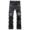 New Style Fitness Elastic Black Straight Stitched Slim-fit Elastic Waistband Same Style Mens Denim Jeans 3972