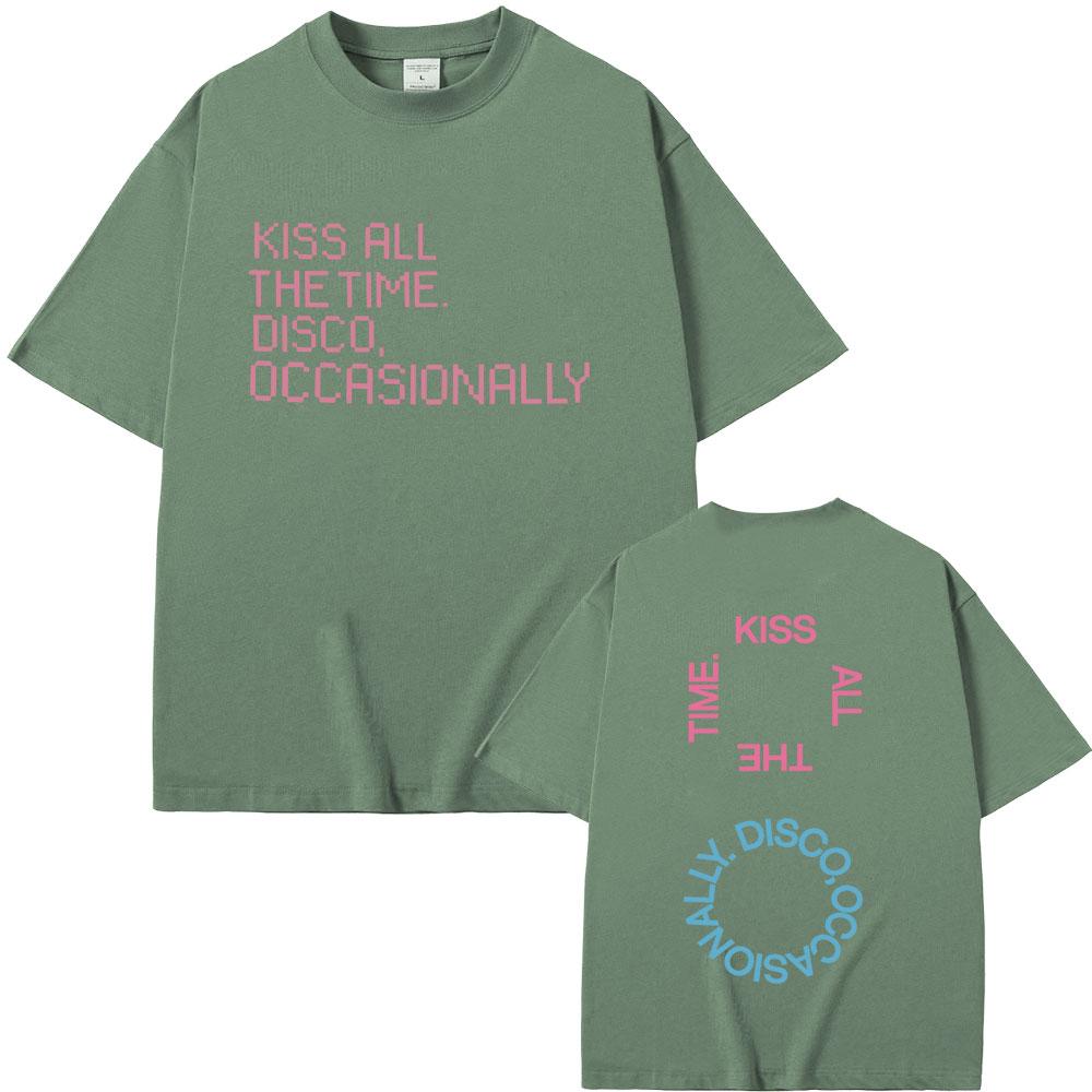 Hot Sale New Kiss All The Time Disco Occasionally Album Graphic Tshirt Unisex Women Fashion Oversized T Shirt Male Cotton Tshirts