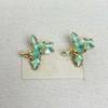 1 Pair Luxury Golden and Silver Earrings Zinc Zinc Alloy Metal Flower Ear Studs Enamel Iris Earrings  for Gift