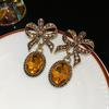 Silver Needle Korean Diamond Bow Earrings Versatile Fashion Temperament Earrings Niche Design Earrings Light Luxury Premium Sense