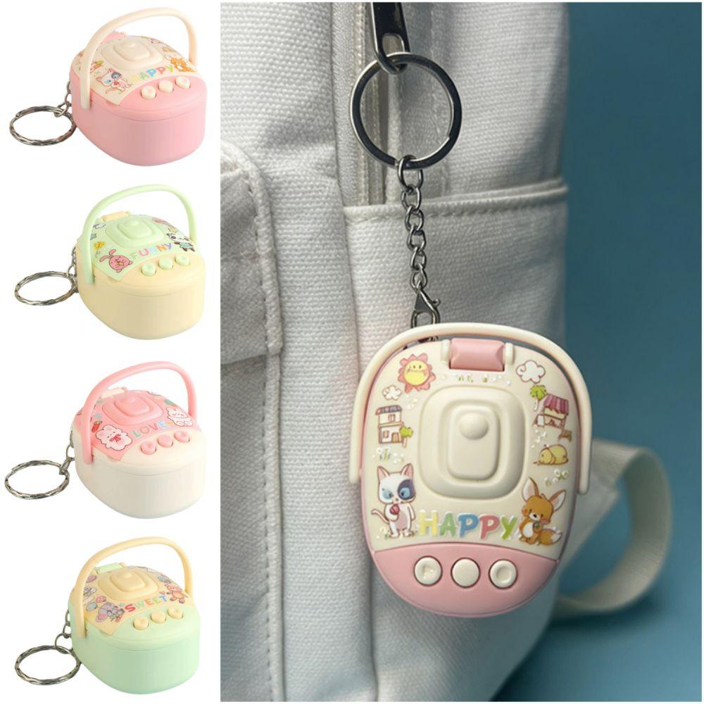 Sound Recording Recorder Toy Pendant Multicolor Keyring Pendant Simulated Rice Cooker Keychain  Toy