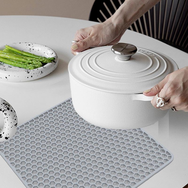 Silicone Dish Drying Mat Multi-Use Silicone Dish Drying Mats Easy Clean Slip Resistant Kitchen Dish Drain Drying Pad For