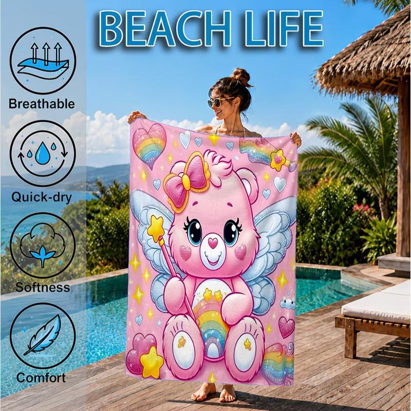 Rainbow Bears Beach Towel, Microfiber Beach Towel, Perfect For Pool, Beach, Travel, Home Decor Beach Party Fan gifts