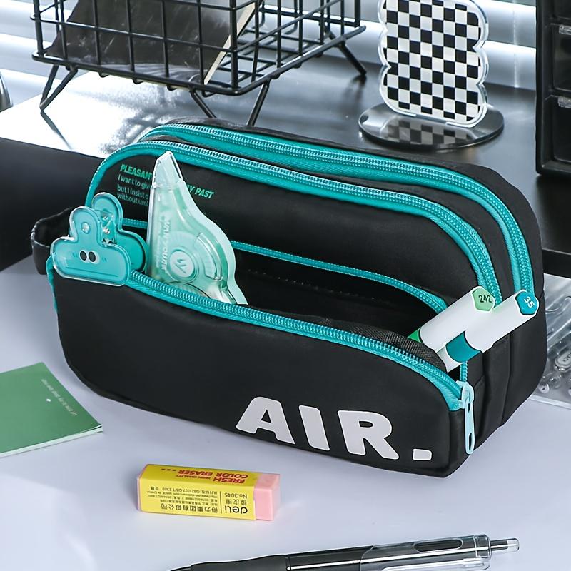 1pcs Slogan Fighting 3-Layer Large Capacity Pencil Case Portable Handle Durable Color Pen Bag Dirty Resistant Pouch A3210