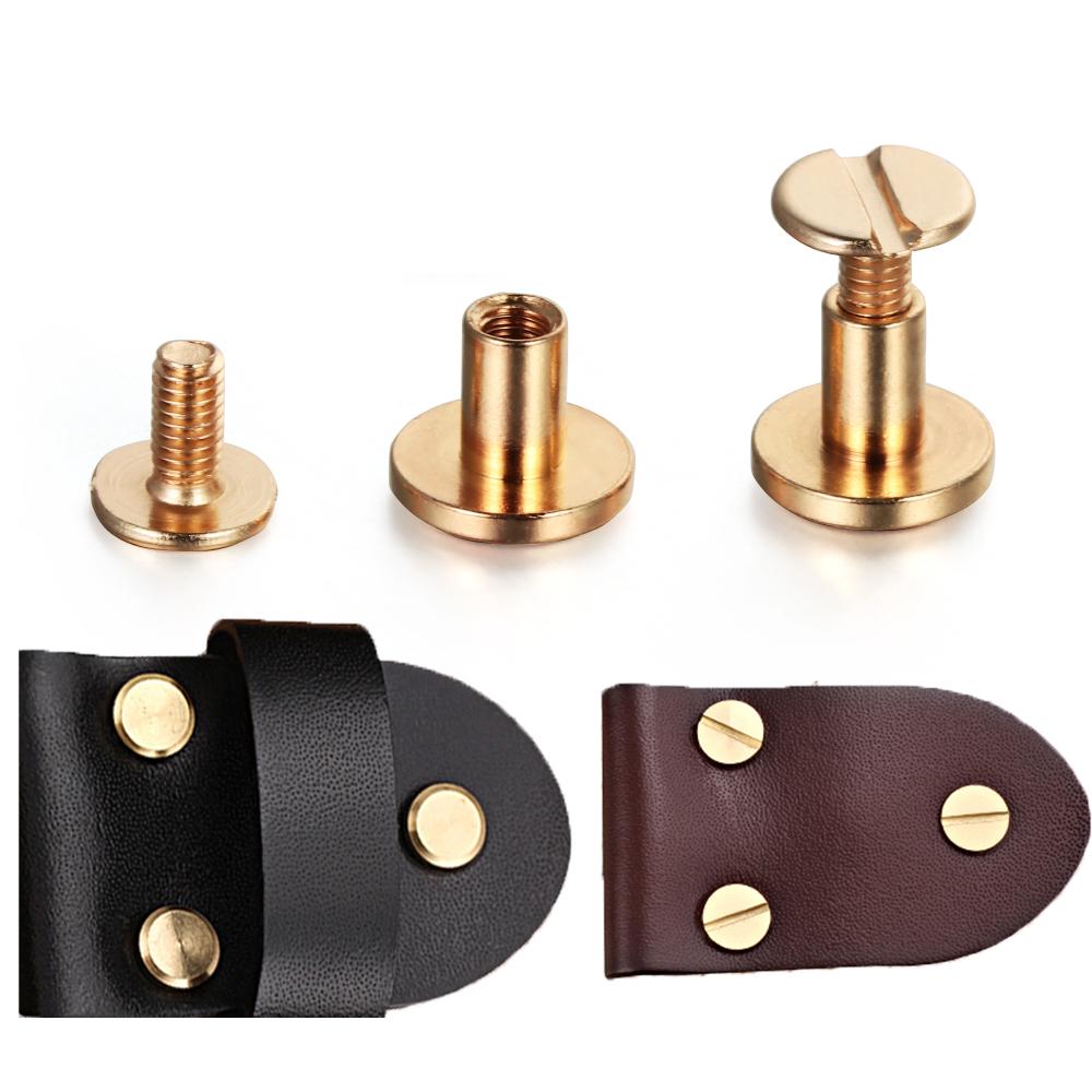 10 Pcs 5/6.5/8mm DIY Clothes/Bag/Shoes Cloth Button Leather Craft Strap Rivets Screw Solid Nail Bolt Round Head Screws