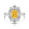 925 Sterling Silver Ice Flower Cut Stylish Luxury Multi-Colored Crystal Zircon Ring Birthday Anniversary Wedding Party Gift