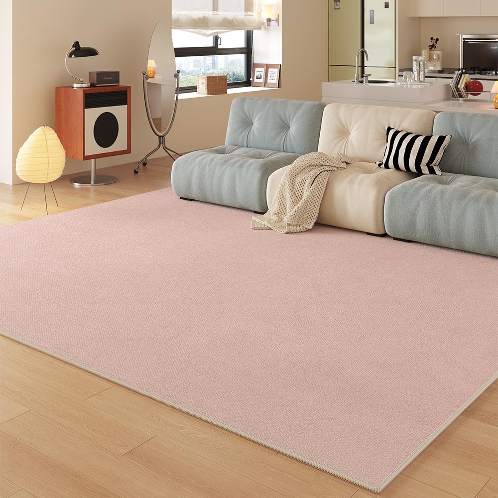 VIKAMA Cream-Style Living Room Carpet, Simple Solid Color, Easy To Maintain, Cloakroom And Bedroom Floor Mat, Home Decoration