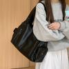 Bag Women's Tote Bag Large Capacity Crossbody New Retro Versatile Black Textured Shoulder Handbag