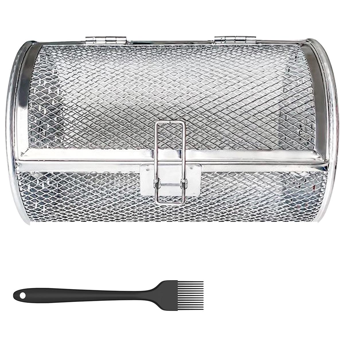 

Корзина вращающаяся клетка из нержавеющей стали гриль-вертел жаровня гриль-жаровня барабан корзина для жарки арахис сушеные орехи кофейные зерна барбекю