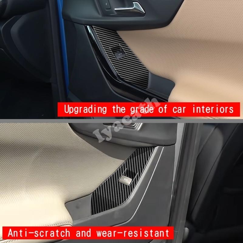 LHD For Chevrolet Equinox 2025 2026 ABS Carbonfiber Car door Armrest Window rise Switch glass Lift button control Panel cover