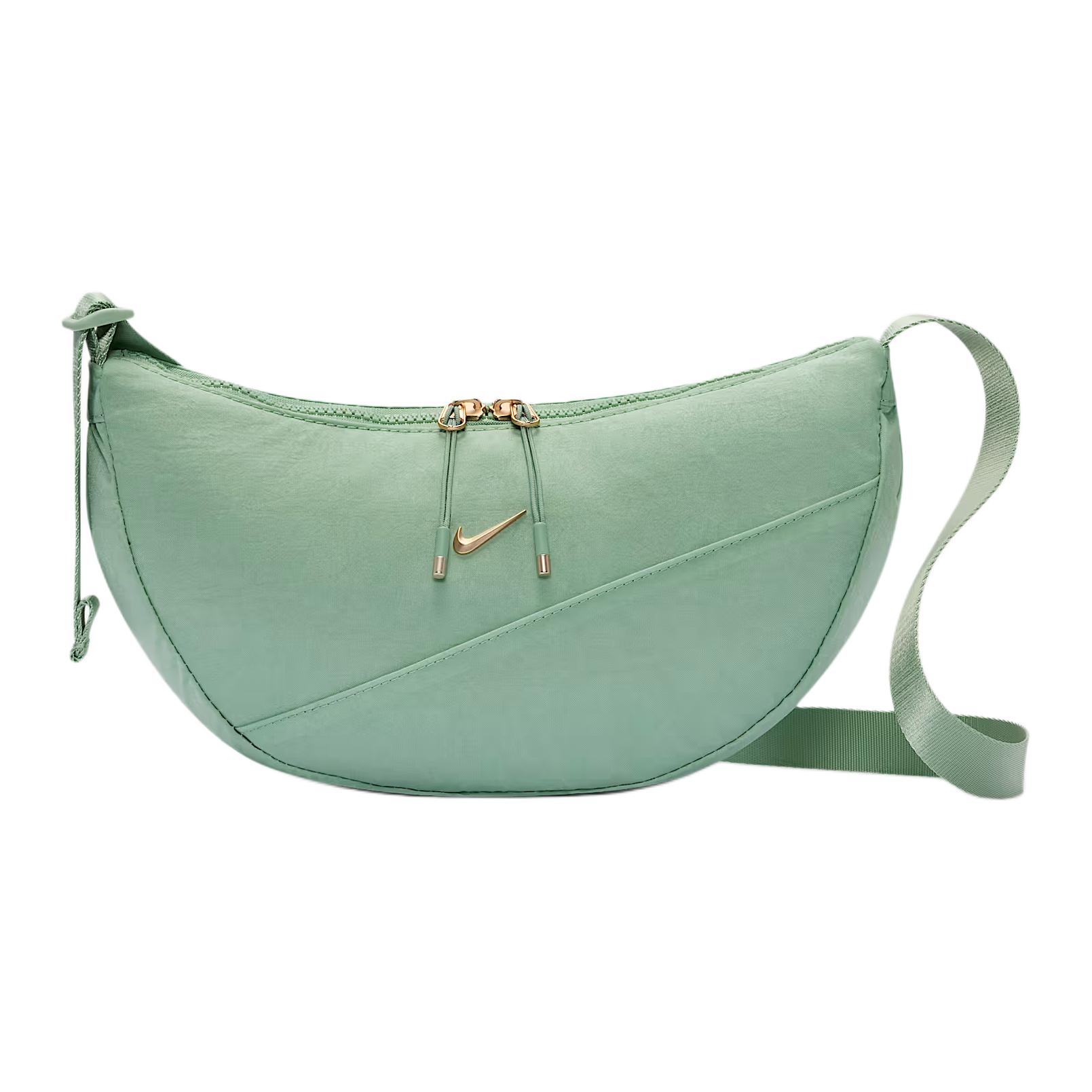 

Nike Aura 4.7L Logo Zipper Closure Fabric Crescent Bag Crossbody Bag Unisex bags Gray-Green HQ4370-008 Gray Green