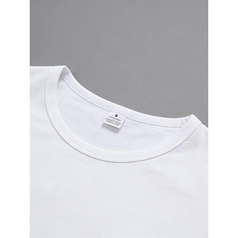 3388# Elegant Women's White Short-Sleeve T-Shirt, Fashionable for Commuting, Summer Essential, Travel, Dating, Gift, Vacation, Seaside Butterfly