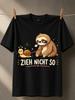 Zieh Nicht So Cute Sloth Gently Pulling A Snail On A Leash With Small Stars And Hearts Slow Life Unisex All TShirt