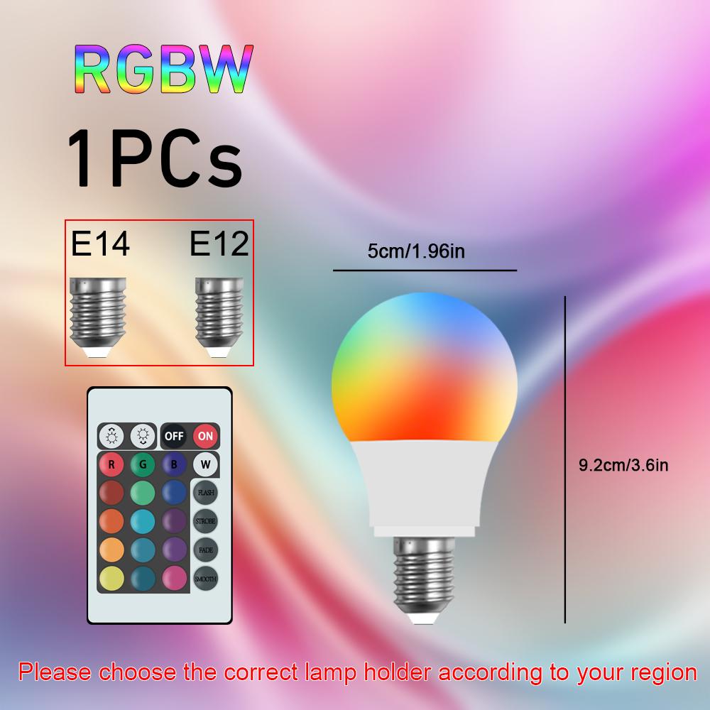 

Светодиодная лампа 85-265 В E12E14 RGBW Светодиодный свет Инфракрасный пульт дистанционного управления Изменение цвета RGB Белый Атмосферный свет Прожектор Светодиодная лампа E14