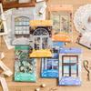 1pack/20pcs Vintage Stained Glass Window Craft Paper, Retro Pattern Design & Non-Adhesive, for Journal DIY Scrapbook Deco