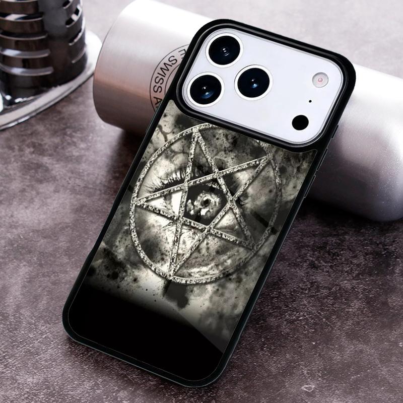 Distressed-Pentagram-Eye Phone Case For iPhone 17 16 15 14 13 12 11 Pro Max Plus 17Air Soft Silicone Cover