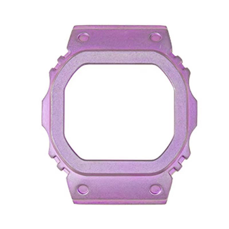 14G Titanium alloy Vintage Watch case For Casio DW5600 GW-B5600 small square modified DW-5600 lightweight Watchband metal Bezel DW5600 GW-B5600 фиолетовый