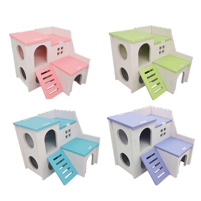 Hamster House Detachable Guinea Pig Hideout 2 Layers Pet Small Animal Hideout for Dwarf Hamster Chinchilla Rat for Gerbil Mouse