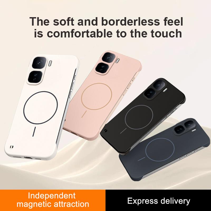 For Magsafe Frameless Case For VIVO IQOO Neo 11 Ultra Thin Hard PC Frosted Wireless Charging Shockproof Back Case for IQOO Neo11