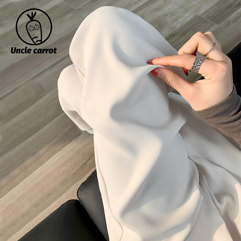 Black suit pants women's spring and autumn high waist and thin high-end drape casual pants narrow straight mopping wide-leg pants