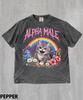 Alpha-Männchen Lustiges Kätzchen Grafik-T-Shirt, Albernes Katzen-Meme-Shirt, Verfluchtes Katzen-Meme-T-Shirt, Seltsames Humor-Shirt, Gen Z Gag-Geschenk, Geschenk für Freund, Virale Katze