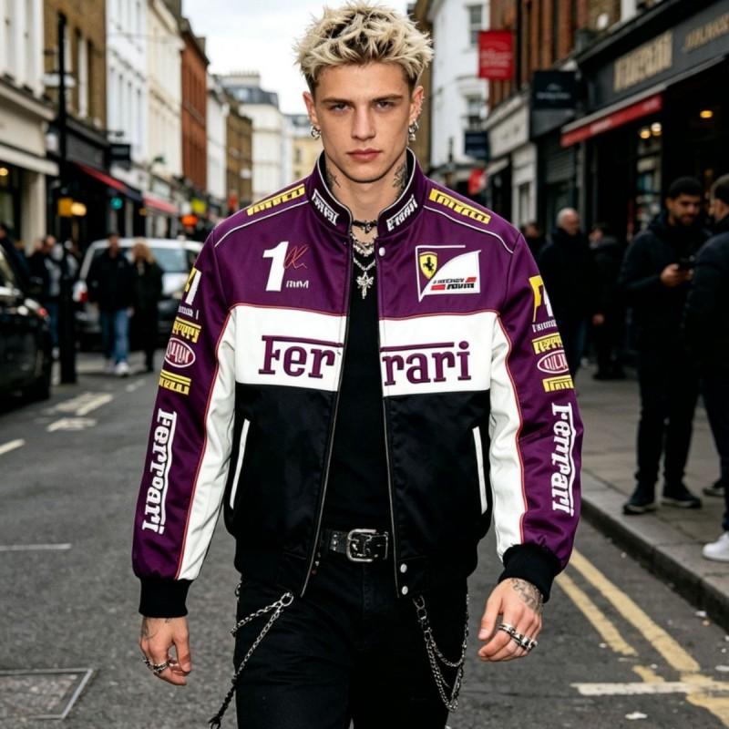 F1 Racing Jacket Vintage Style Embroidered Motorbike Pilot Coat All Season