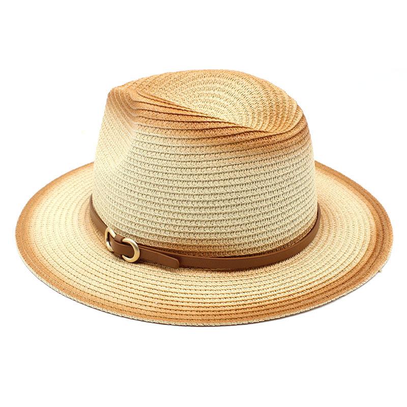 Spring And Summer Outdoor Travel Travel Sun Protection Sun Hat Men And Women British Style Spray Paint Jazz Straw Hat
