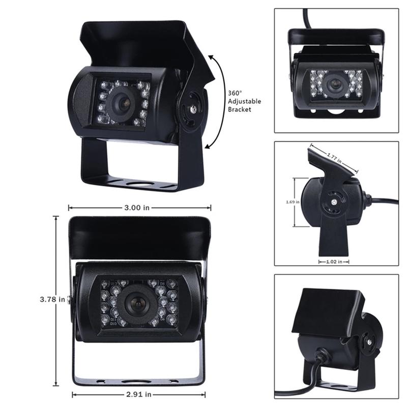 18 LED Anti Fog IR Night Vision IP68 Waterproof Car Rear View Wired CCD Reverse Camera for 12-24V Car Truck