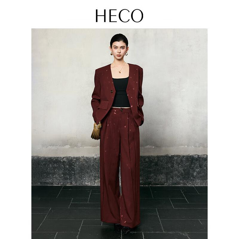 HECO Butterfly Embossed Wide-Leg Trousers