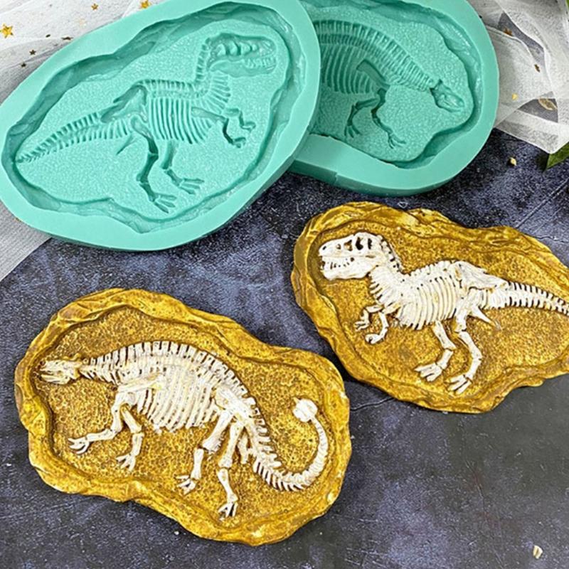 Stereoscopic Dinosaur Fossils Silica Gel Mold Make Scented Figure Candles Wax Table Ornament Soap Pendant Bachelor Party
