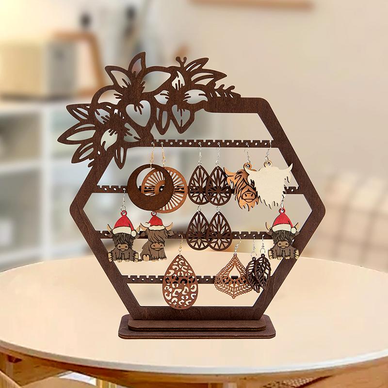 1PC Earring Stand Holder Easy to Assemble Hollowed Out Flower Suitable for Earrings Jewelry Storage Stand Ear Clips