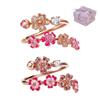 Gemstone Embellished Cherry Blossom Ring Crystal Accents Ring Box  Anniversary Birthday Gift