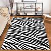 Modern Zebra Stripe Pattern Area Rug, Black and White Decor Carpet Suitable for Use As an Anti-slip for Living Room Bedroom Sofas
