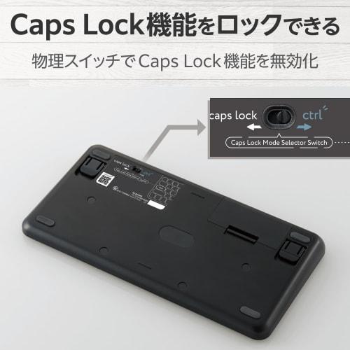 ELECOM Wireless Keyboard Bluetooth Membrane Type Compact 2-Connection Switch Equipped with Caps Lock Function Disable Switch Automatic OS Identificati