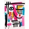 Pink Pasta Heart Shaped Cherry Playing Card Flower Abstract Face Canvas Painting  Minimalist Wall Decor for Living Room