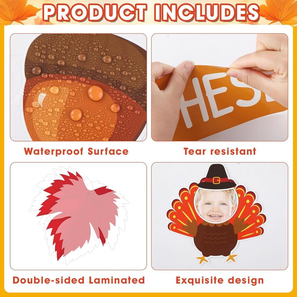 Thanksgiving Turkey Bulletin Board Door Decorations Thankful for These Turkeys Classroom Door Poster DIY Photo Crafts Paper Cutouts Back to School