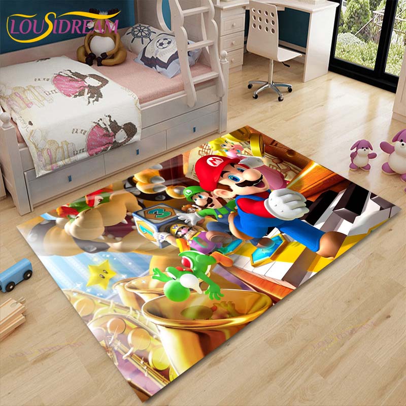 Mario Bros Anime Teppich Wohnzimmer Schlafzimmer Nachttisch Matte Japanisches Arbeitszimmer Computer Stuhl Home Fashion Bodenmatte Bereich Teppich